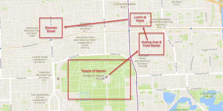 Beijing Walking Tour-Tour Map